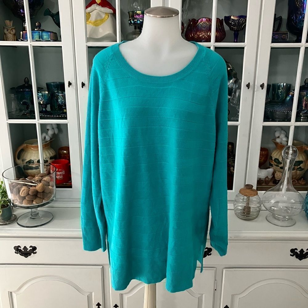 Turquoise Thin Sweater | 2X | Faded Glory